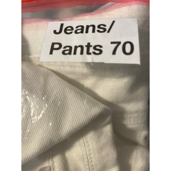 AVEC LES FILLES Oversized Denim Jean Jacket Off White Ruffled Feminine Sleeve M - Picture 16 of 16